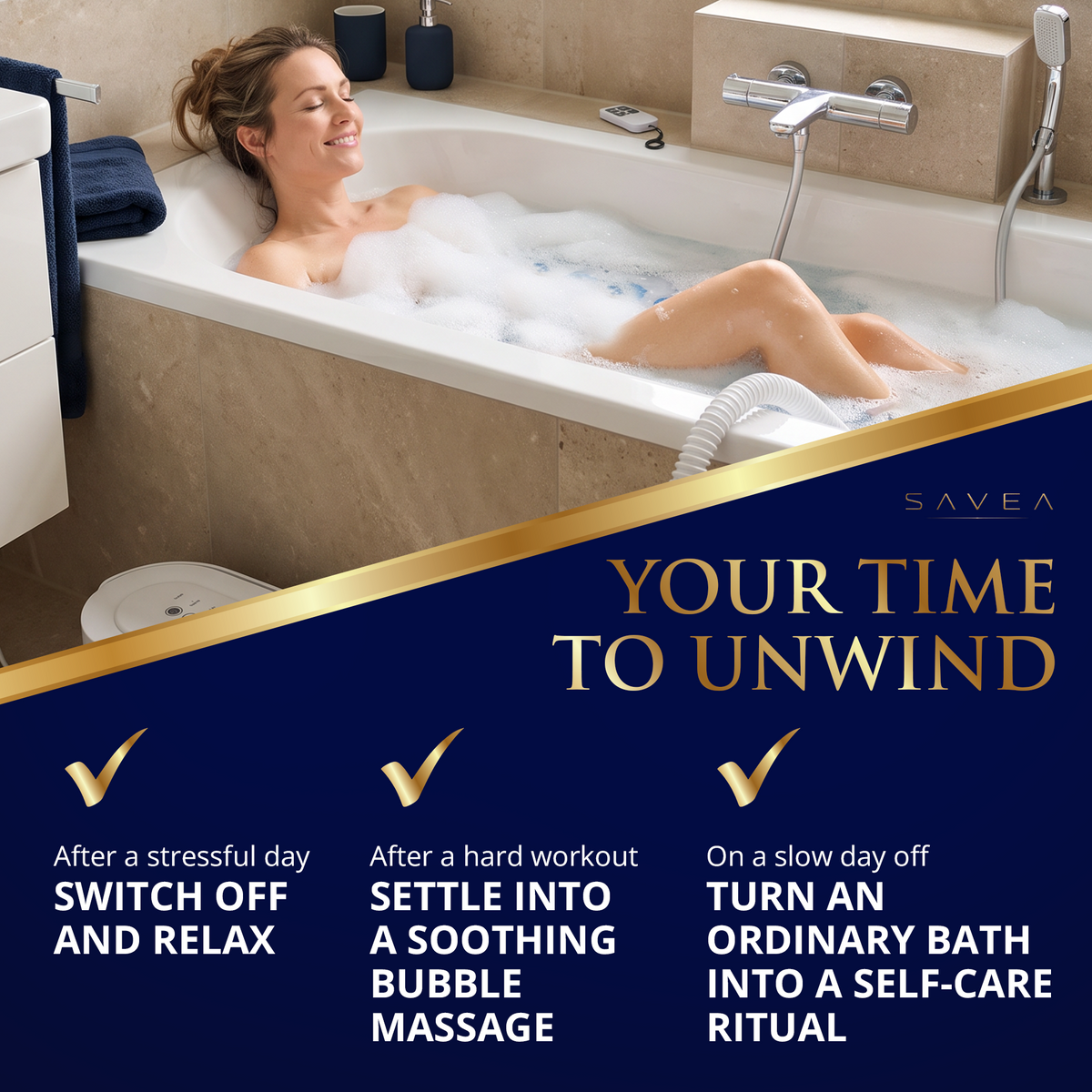 SAVEA Bubble Bath Massage Mat for Bathtub