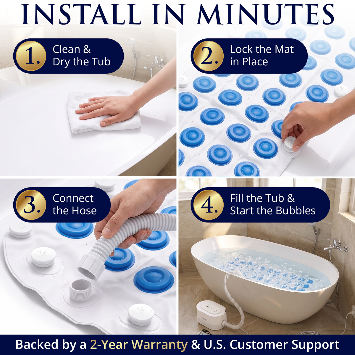 SAVEA Bubble Bath Massage Mat for Bathtub