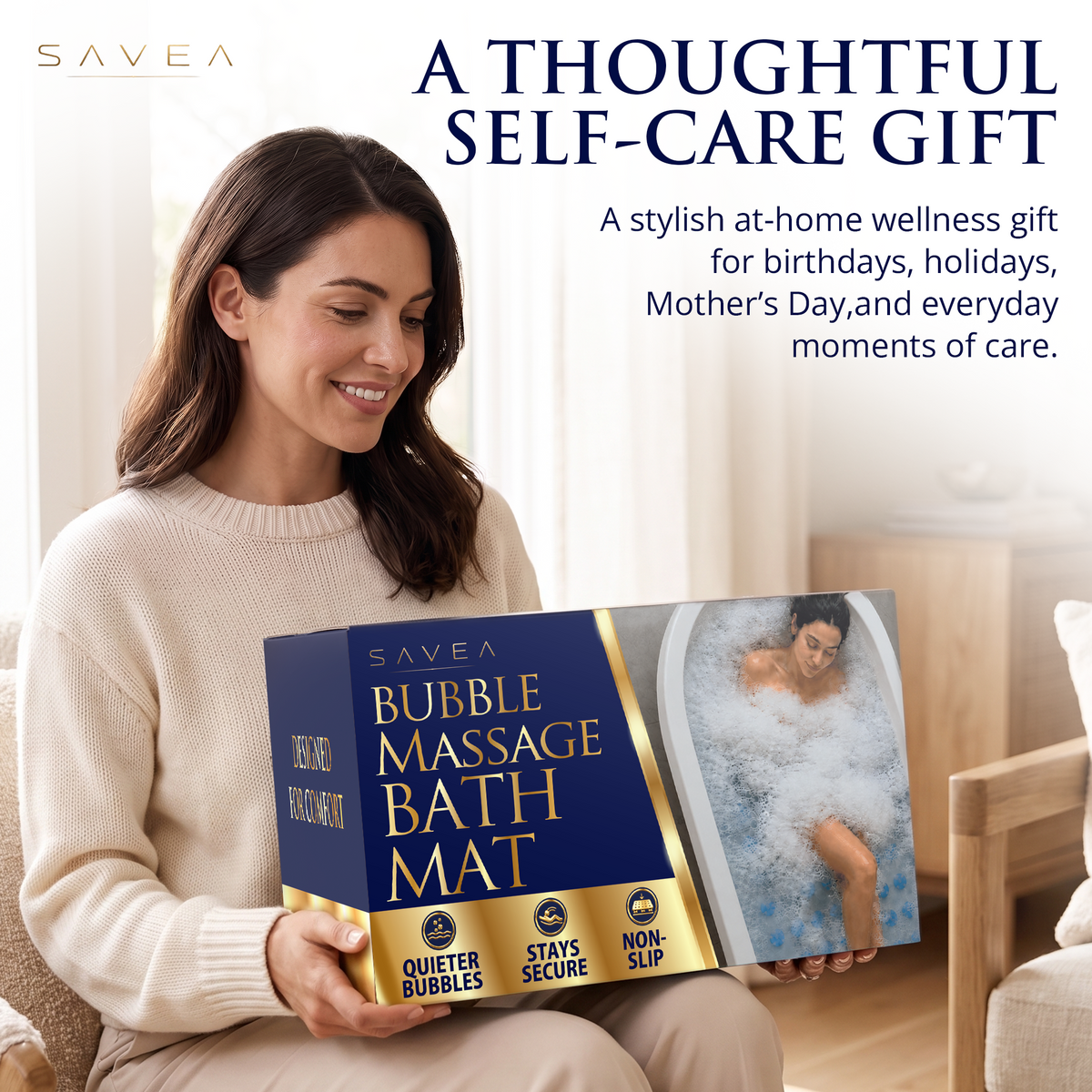 SAVEA Bubble Bath Massage Mat for Bathtub